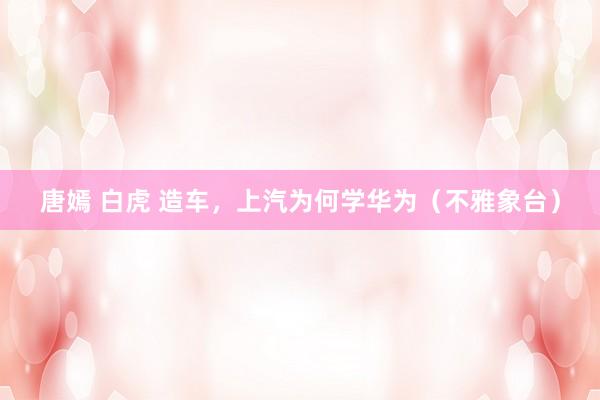 唐嫣 白虎 造车，上汽为何学华为（不雅象台）